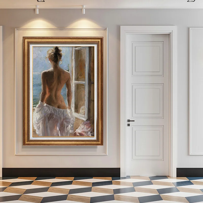 
Popular home decor young girl pictures sexy nude canvas oil painting 