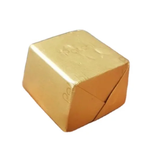 embossed gold color 7mic aluminium foil backed wax paper for chocolate wrapping