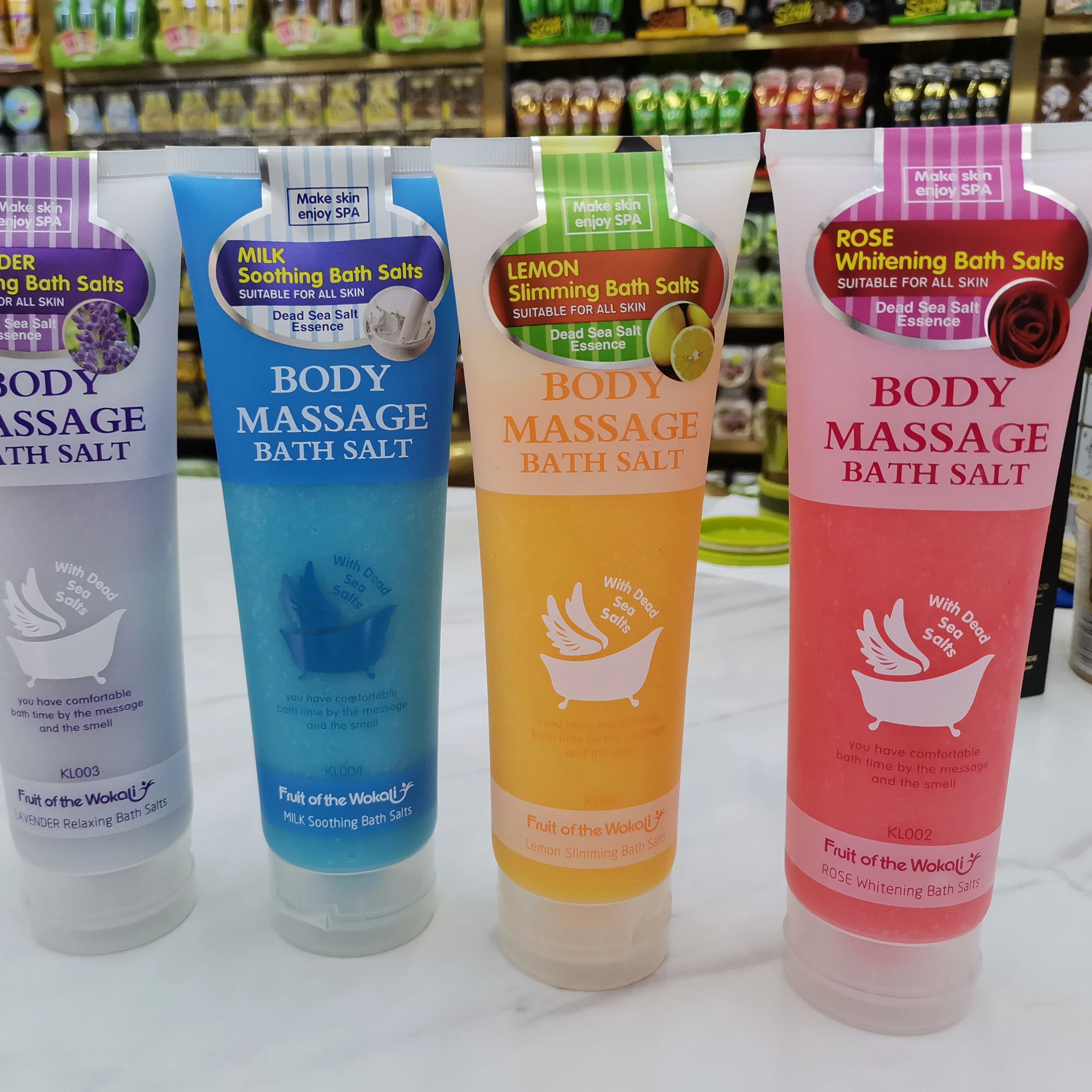 Wokali Pure Natural Fruits Extract Body Massage Rose Bath Salt of Smoothing, Nourishing  Function -18 kinds of scents in total