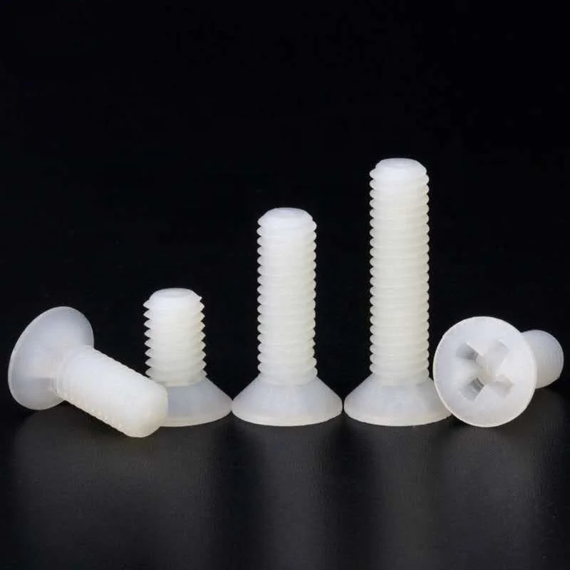 Sandingsheng in stock high quality black white flat head countersunk head PA66 polyamide nylon plastic bolt