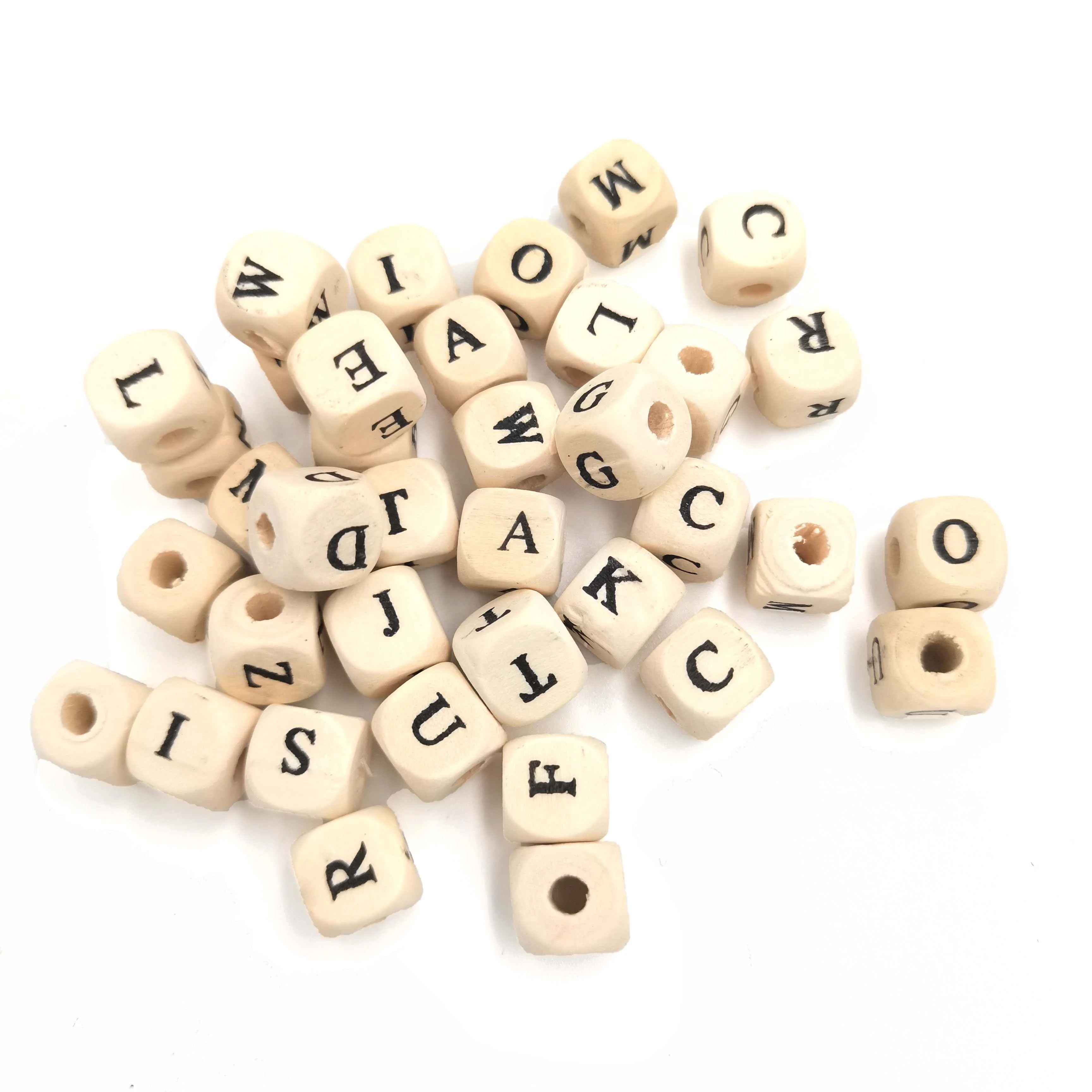 100pcs English alphabet letters colorful wood craft material for Christmas pendant