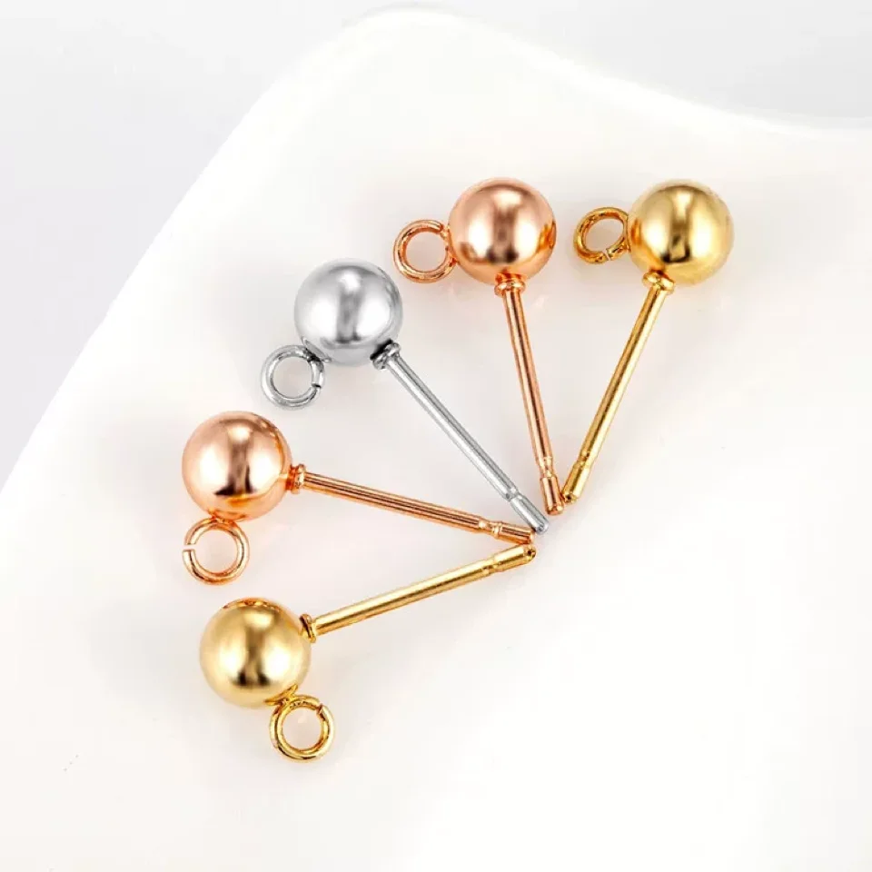 316L stainless steel stud earring Jewelry Findings stud earring hook,DIY Earrings Accessories,Ip 18k gold plating