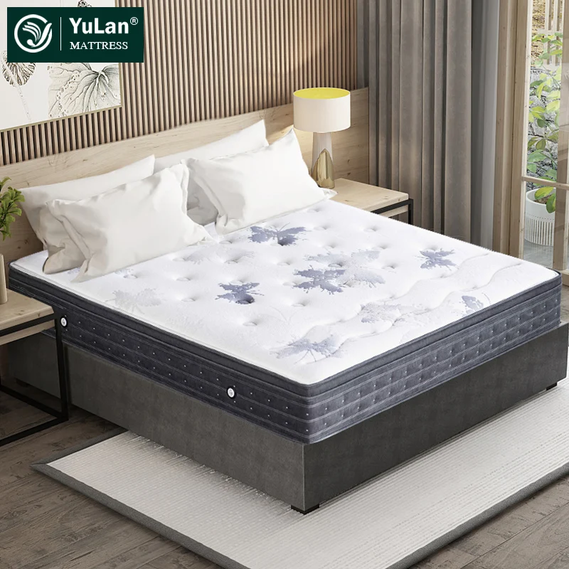 Luxury 5 Star Pocket Spring Mattress High Quality Knitted Fabric High Density Foam Single Queen King Size