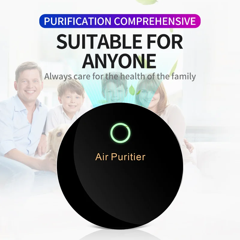 Portable Mini Air Purifier USB Type-C Plug-In smart effective odor smell air freshener for household, hotel, smoke, pet