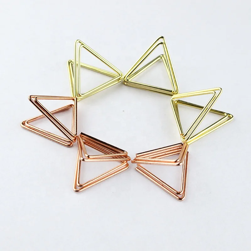 Good selling gold and rose gold color Triangle shape wedding table menu holders