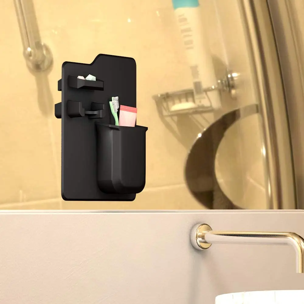 Bathroom Silicone Waterproof Toothpaste Wall Mounted Toothbrush Razor Holder