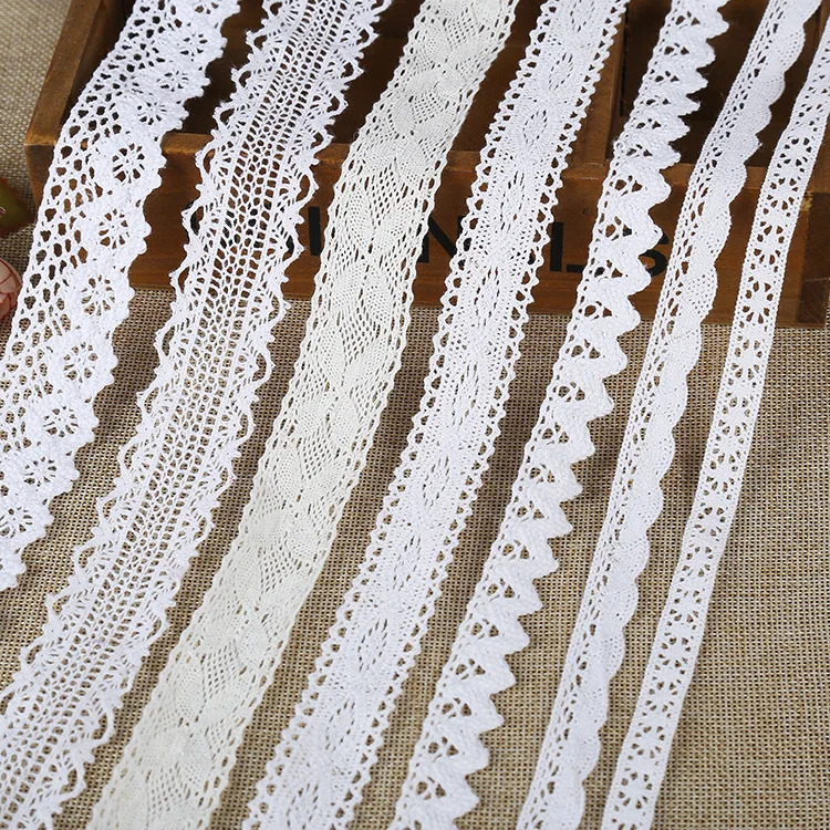 
Wholesale Embroidered Flower Lace sewing Fabric Roll White Lace Ribbon lace 