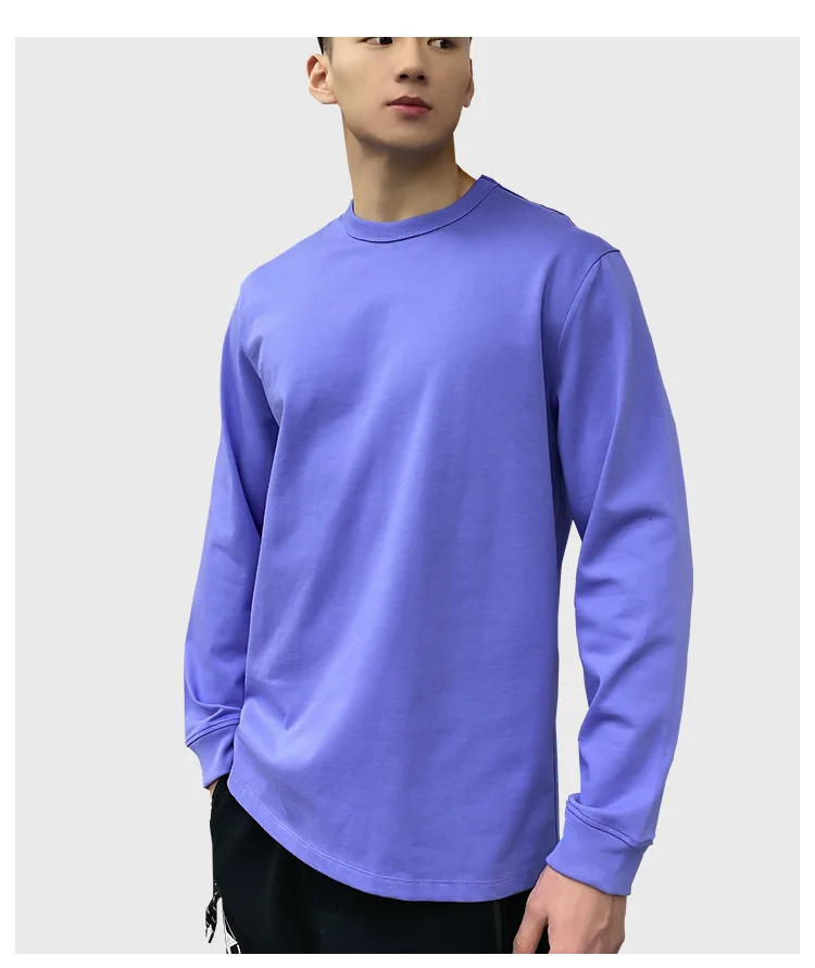 Wholesale 50/50 blend long sleeve t shirts mens tees shirts casual tee shirts