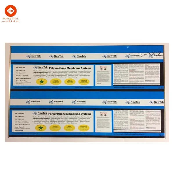 Printing tinplate sheet for paint can packing