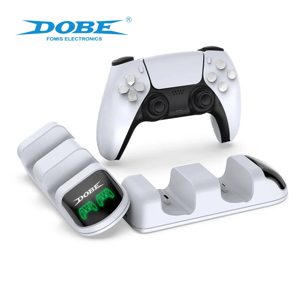For PS5 gamepad charging dock with LED indicator and Type-C charging cable