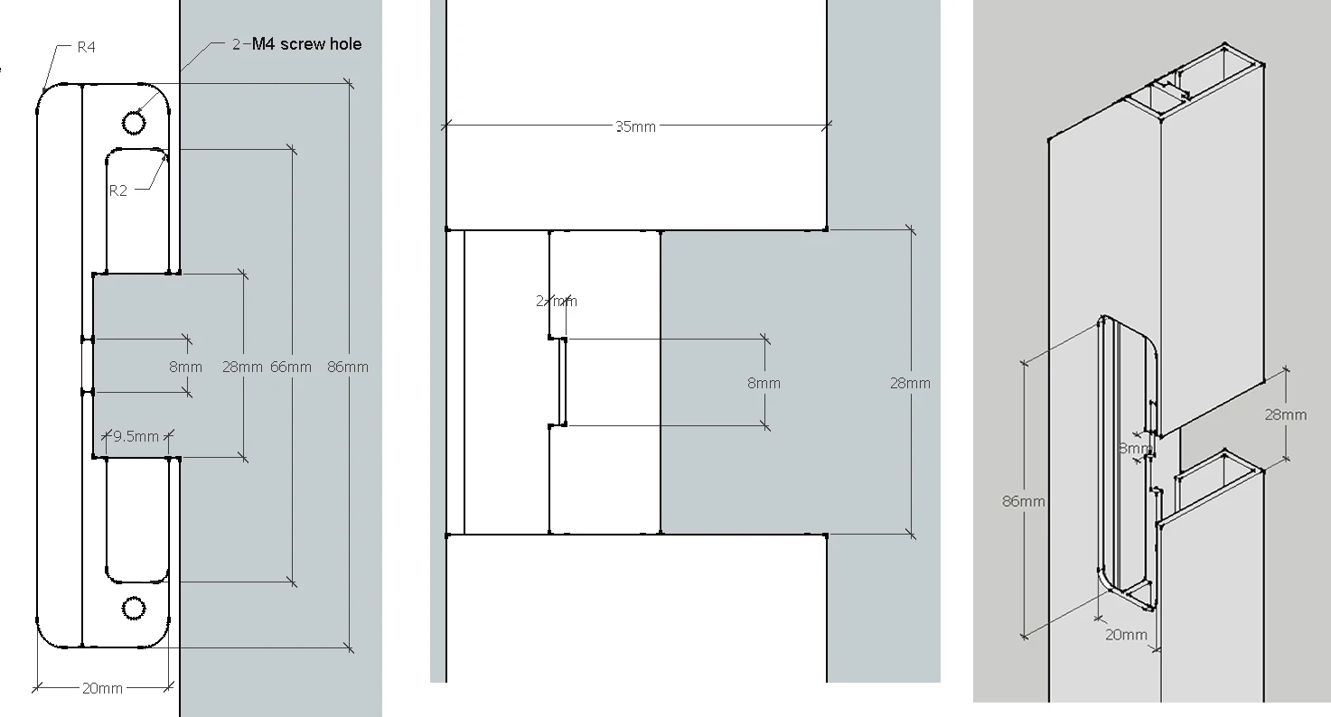 SAH6 aluminium frame wardrobe soft closing door hinge