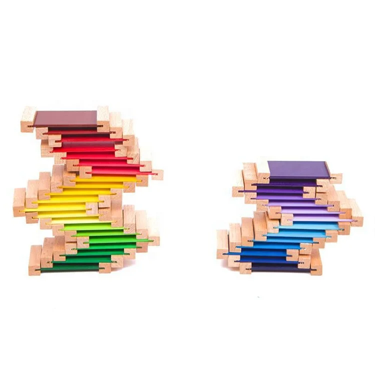 Montessori Sensorial Material Learning Color Tablet Box 1/2/3 Wood Preschool Training Kids Puzzle Educational Toys For Children