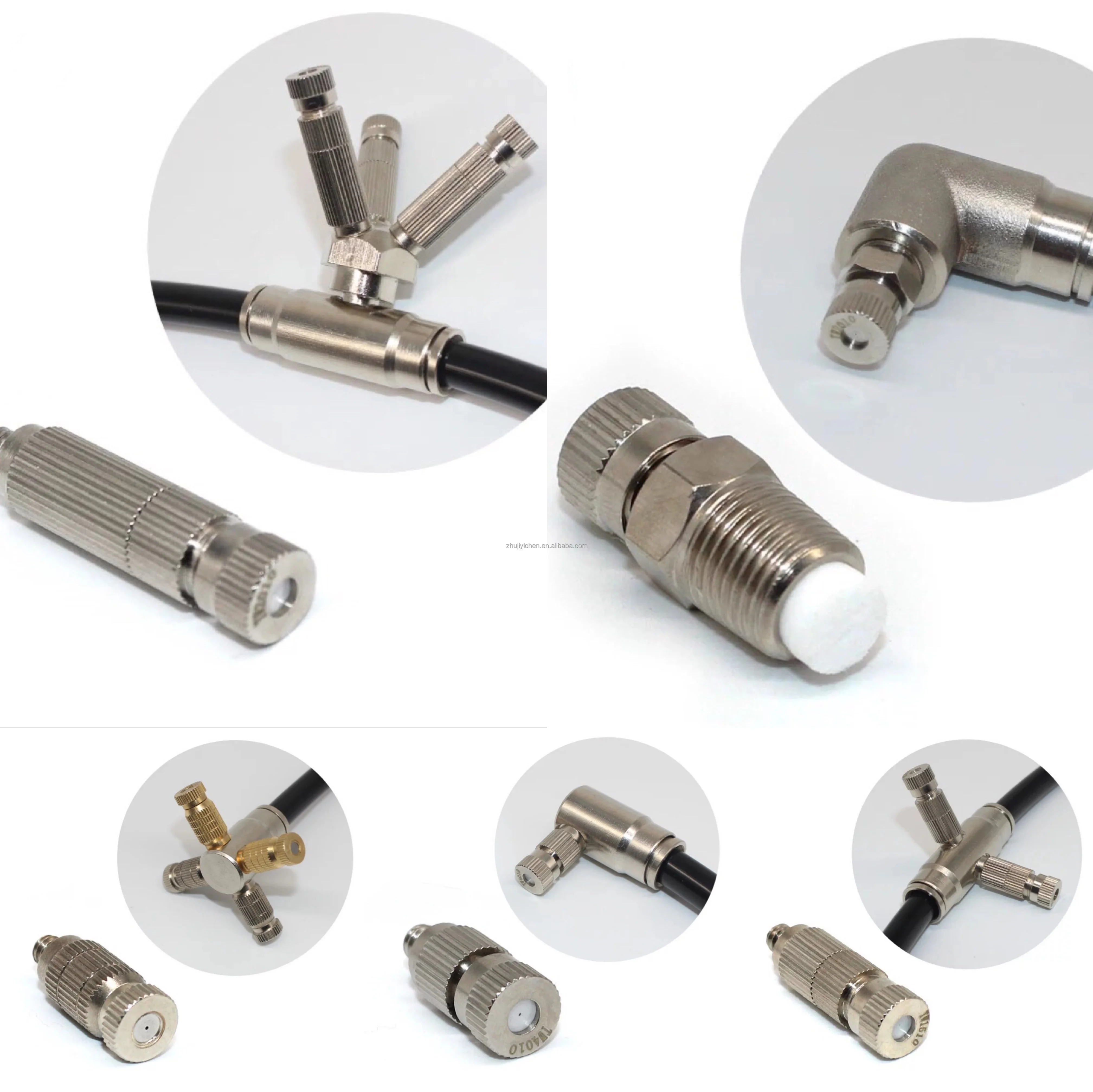 Brass Connector for 1 hole fog nozzle, Brass Coupling Fittings, High Pressure Misting Fittings