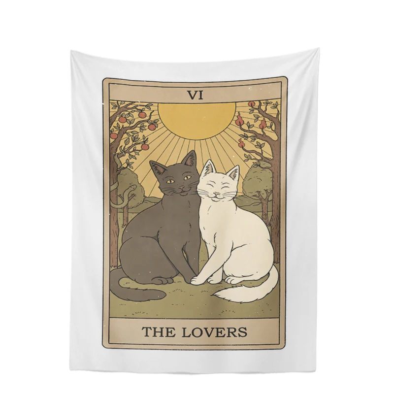 Custom Tapestry French Blankets Flower Tarot Dark Printing Chain Peach Skin Party Blankets Decoration Home Wall For Child