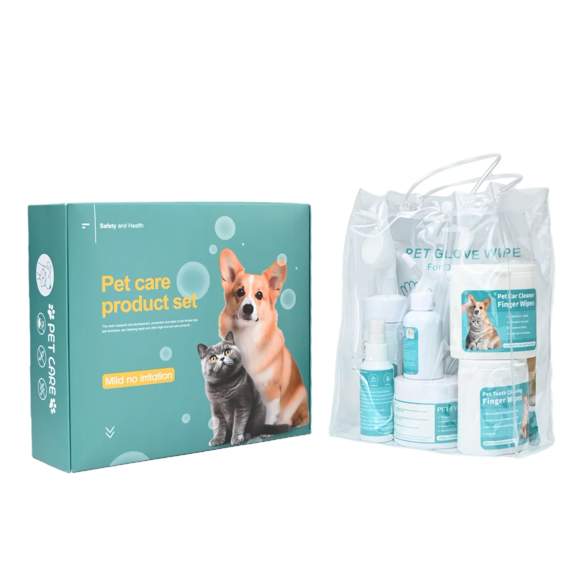 Wholesale Customized Cheap Price Biodegradable Pet Ear Eye Teeth Wipes Original Aloe Vera Dog Finger Wipes Sets