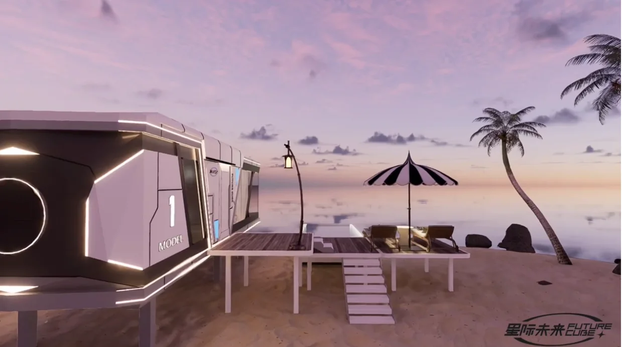 Prefabricated Cabin Houses Movable Villa House 40 ft Container for Capsule Tiny home Outdoor Office Pod