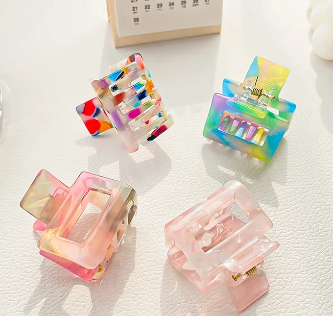 Hair Clamps Claw Clip  mini Leopard Cute Claw Clips Small Eco Friendly Acetate Hair Claws for Women