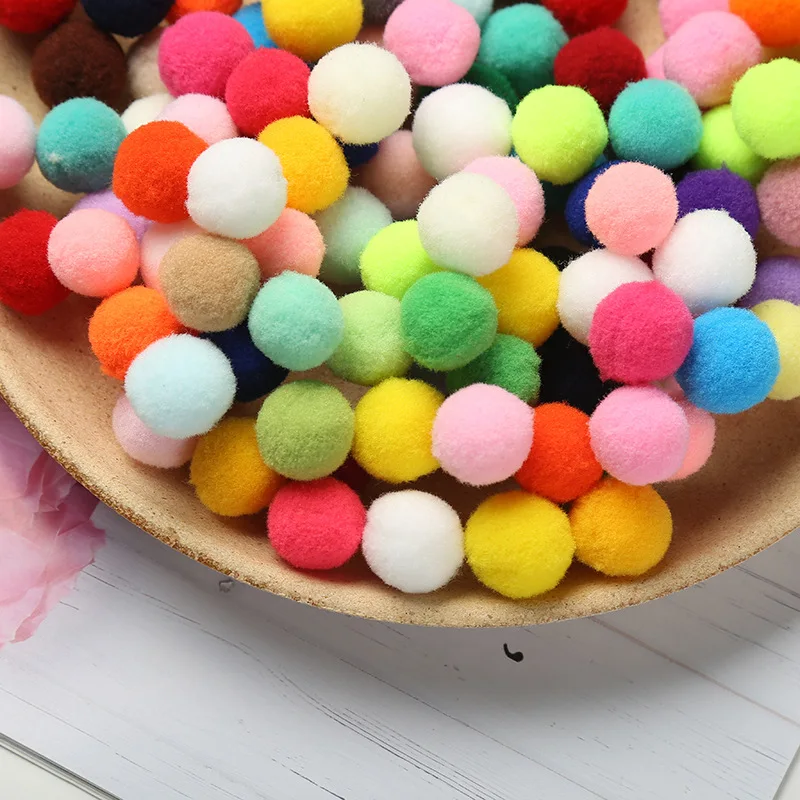 Assorted Pompom  10mm 15mm Fluffy Soft Pom Poms Balls Mixed Pompoms for DIY Crafts Wedding Decor Kid Toy Sewing Supplies