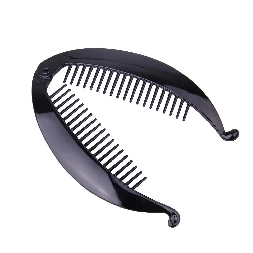 Wholesale Korean Fashion Large Simple Hair Clips Handmade DIY Rubber Paint Resin Material Banana Clip