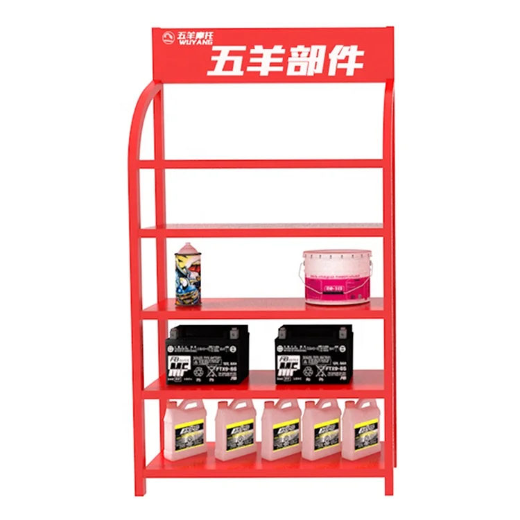 Shop Garage Car Spare Parts Lithium Battery Electric Bike Motorcycle Lubricating Engine Oil Metal Display Rack