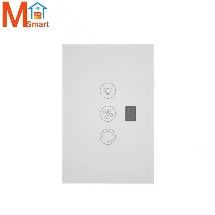 M.Smart New Design WiFi Smart Fan Light Switch Tuya Smart Alexa Voice Control WiFi Fan Lamp Switch