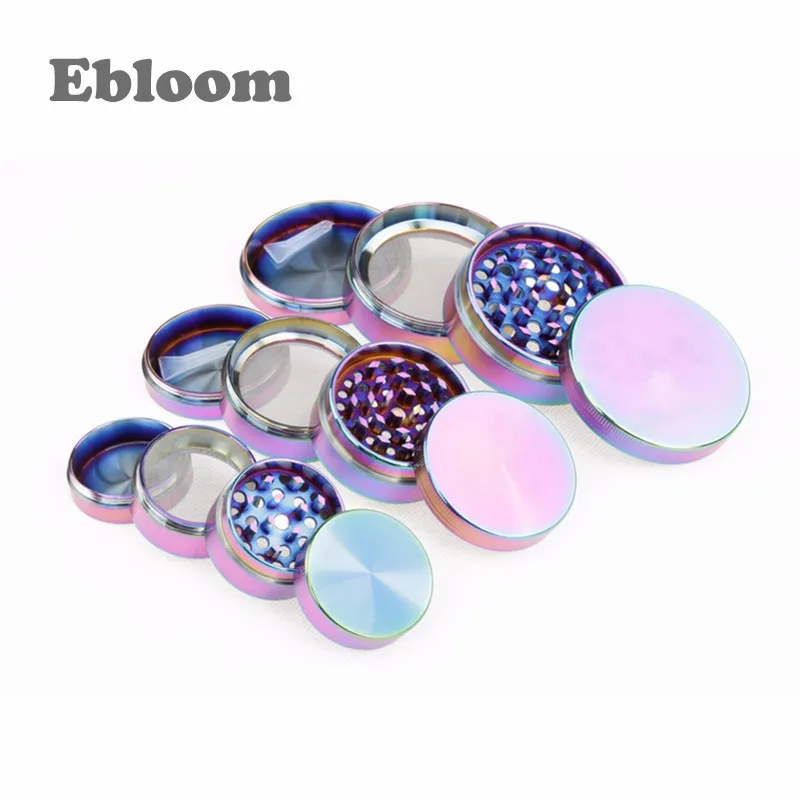 Хорошее качество оптовая продажа 4 слоя цинковый сплав Iceblue диаметром 40 мм 50 мм 63 мм Радуга травы точильщика от ebloomtech