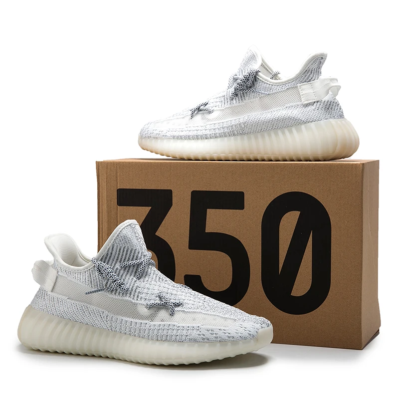 
2021 New Design Original Quality Custom Brand Logo Reflective Yeezy 350 V2 Men Running Sneakers Women Sports Shoes 