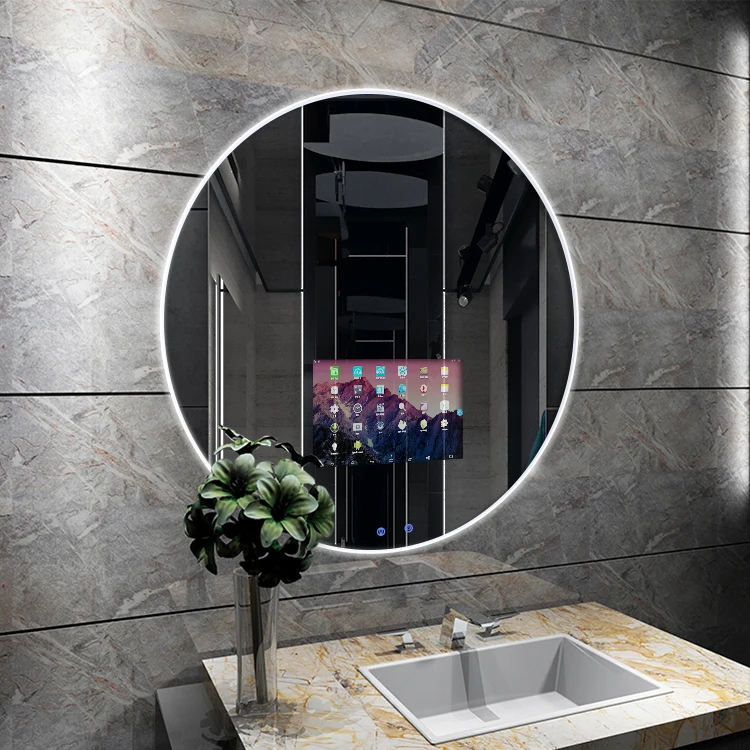Tv Bathroom Round Wall Mounted Led Salon Mirror Light Smart Mirror