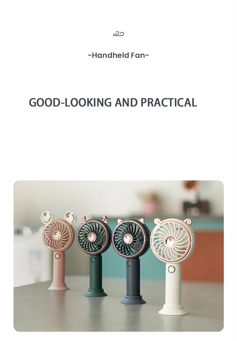 Popular Product Portable Usb Rechargeable Handle Electric Desk Low Noise Mini Fan