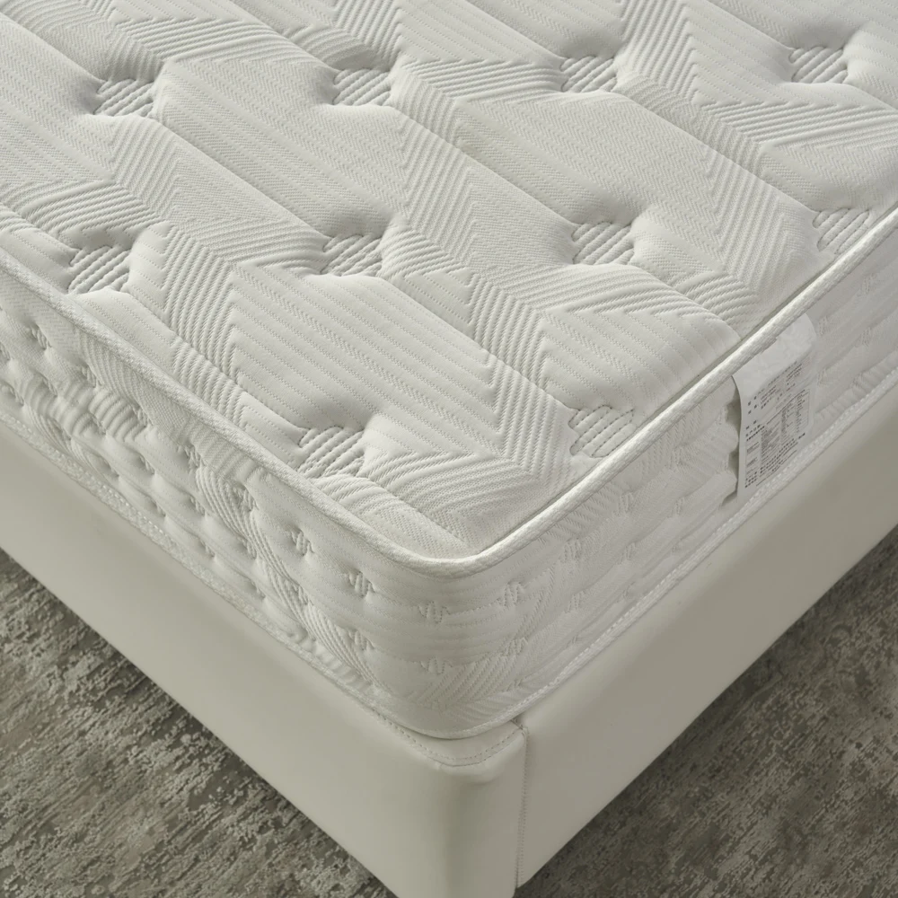 Comfortable Gel Infused Memory Foam 5 Zone Pocket Spring Mattress Latex Natural OEM/ODM 12 Inch Home Furniture Fabric White
