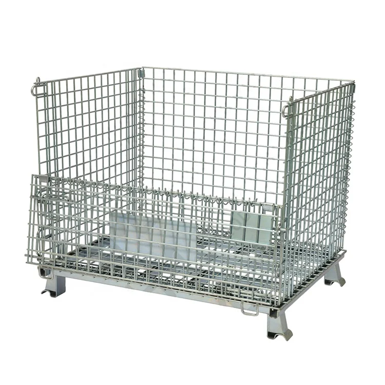 Китайский сверхпрочный складной цинковый сварной Штабелируемый контейнер из проволоки