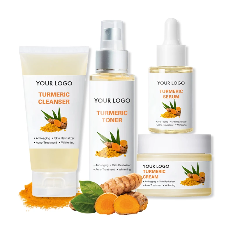 Retinol Skin Care Set Foam Cleanser Face Toner Emulsion Turmeric Whitening Moist Anti Wrinkle Beauty Cosmetic Sets Face Care