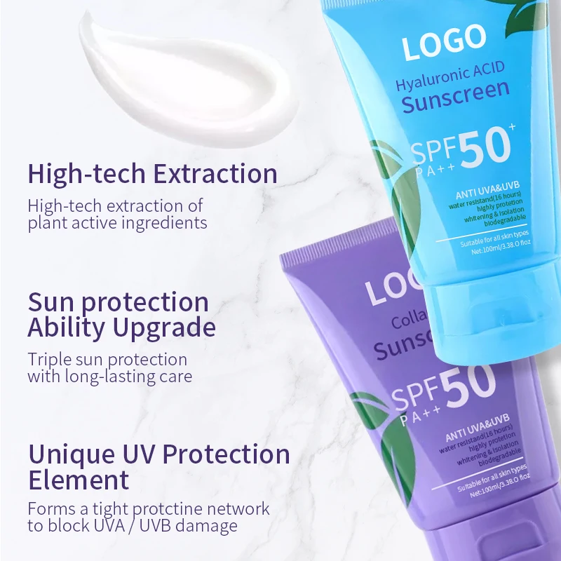 Private Label Whitening Oil-Control Moisturizing Waterproof Spf50+ Facial Body Sunblock Sunscreen Cream