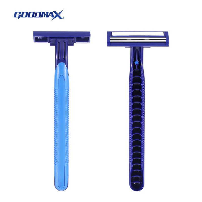 GOODMAX Customization High Quality Cheap Twin Blade Durable Using Disposable Shaver Beard Razor for Men