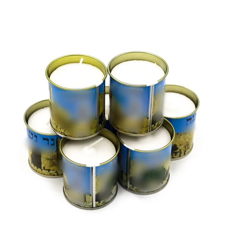 isreal market yehuda yahrzeit memrial candle  yankee tin candle