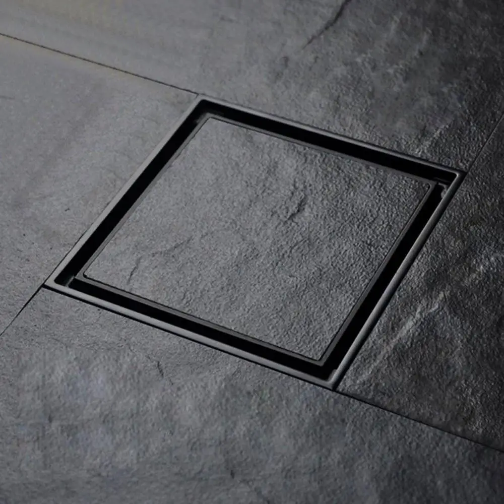 Bathroom accessories shower filter hidden floor drain Black Shower Tile Insert Floor Drain