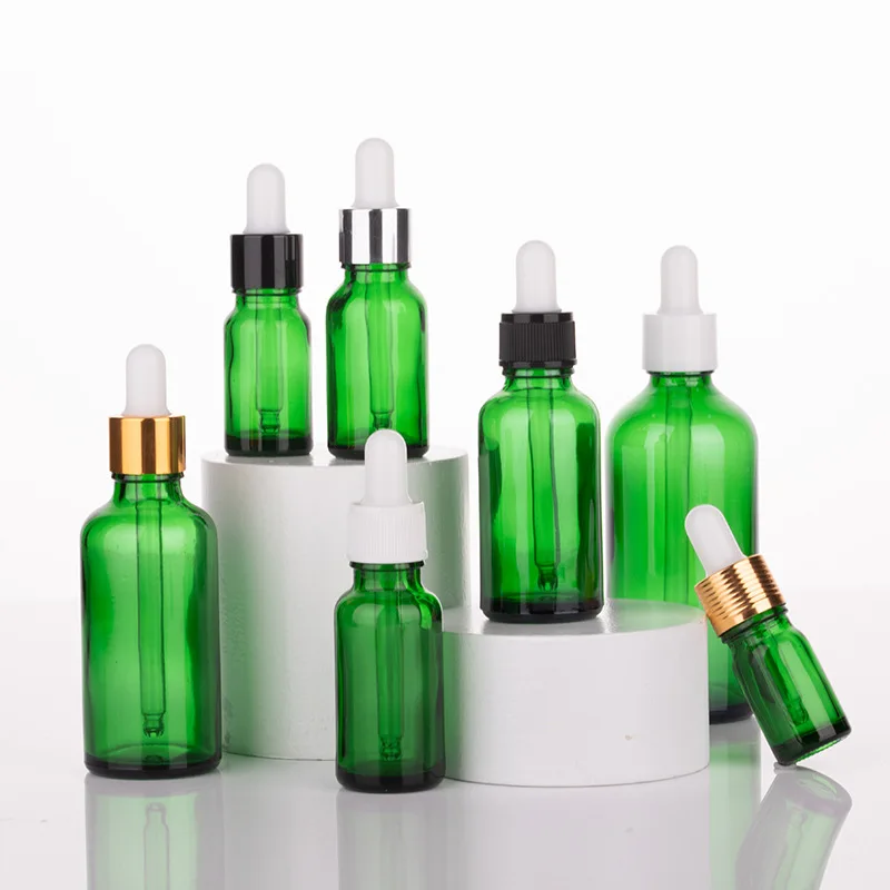 100ml Amber Green Clear Blue Essential Oil Dispensing  Cosmetic Oil Empty Container with Dropper Sprayer and Measurement