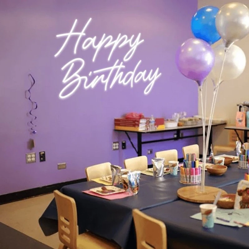  Drop shipping Customized Letters Words wall led flexible light flex Happy birthday custom neon