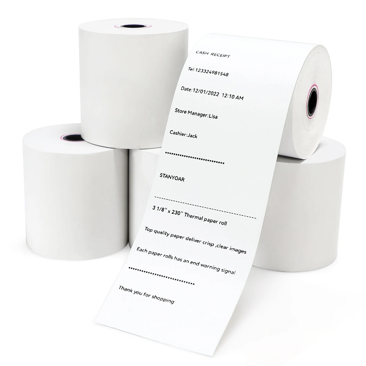 Customizable 48g 55g 65g80x70 Thermal pos paper roll 70gsm wholesale thermal cash register printer roll
