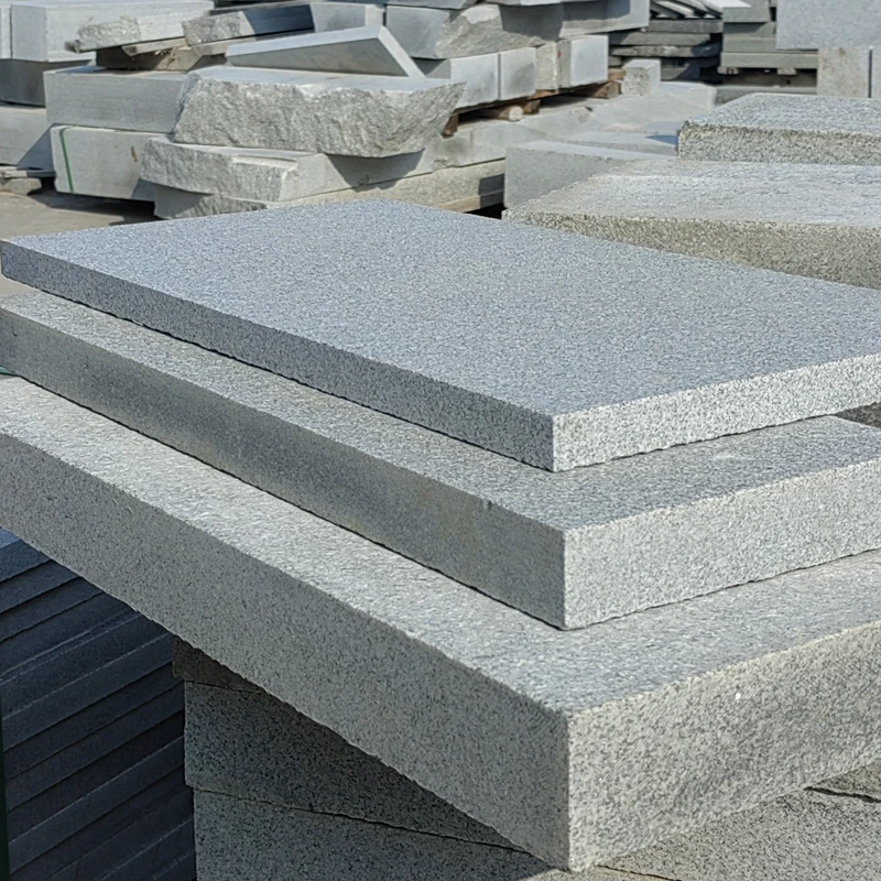 Natural Stone G602 Granite Stairs Flamed Surface Sesame Ouydoor Paving Stone Grey Granite Tile For Floor