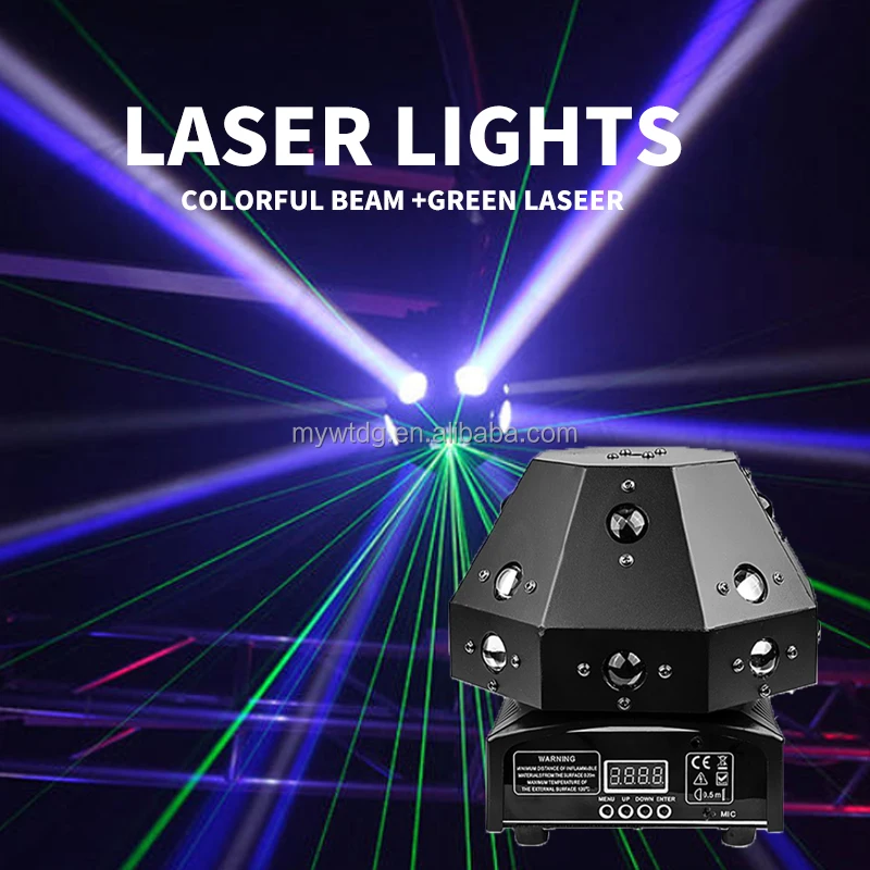 Stage Light 16pcs 4in1 Led Mushroom DMX512 Laser Ball Lazer Rain Effect Rotating Nightclub Dj Ktv Disco Light