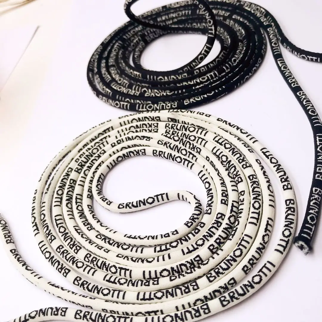 5mm round nylon cord with custom jacquard logo