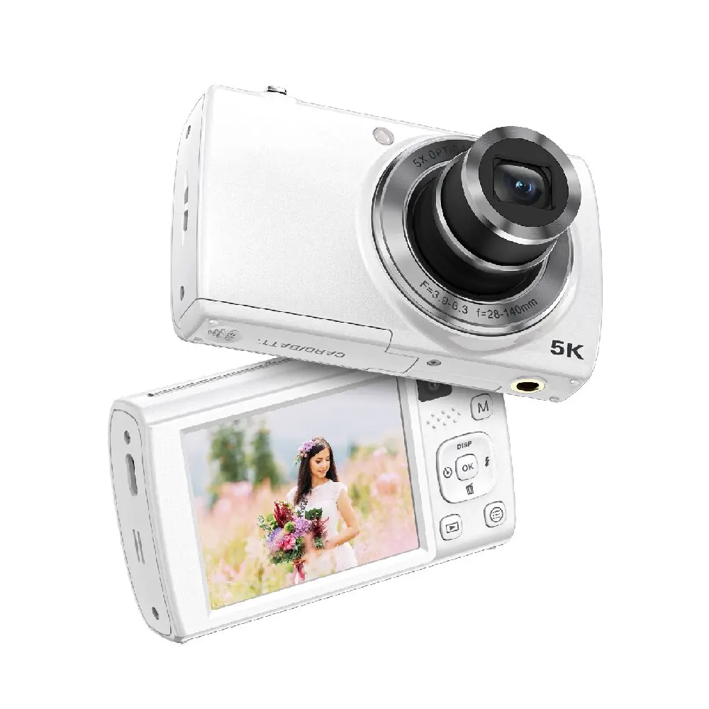 5K Dual Camera New Compact Portable 5X Optical Digital Camera Camcorder Optical Zoom Video Camera with Touchscreen