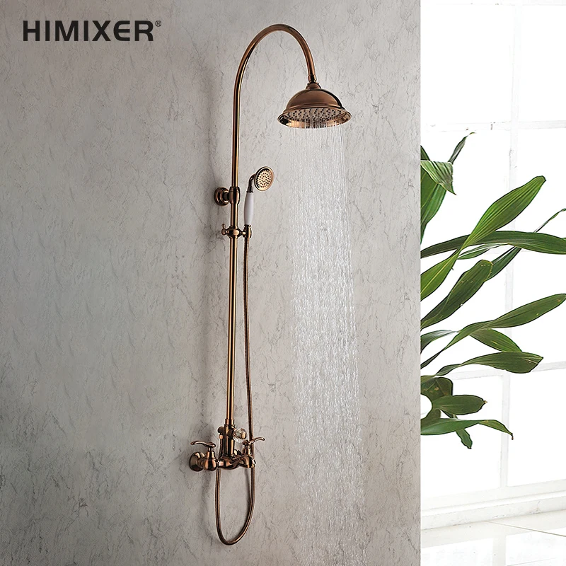 HIMIXER classic bathroom faucet grifo ducha robinet de douche robinet de douche antique brass bath & shower faucet set