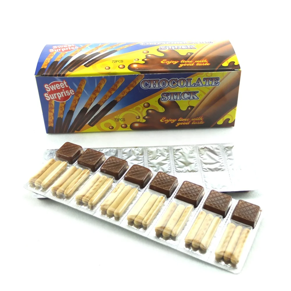 CT- 013 Box packing crispy yummy chocolate cream stick  3+1 finger biscuits chocolate