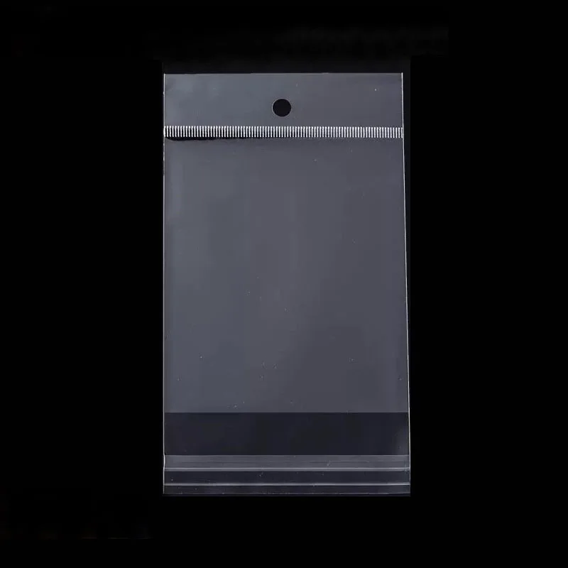 2.76inch 7cm crystal clear packaging bag with hanging holes