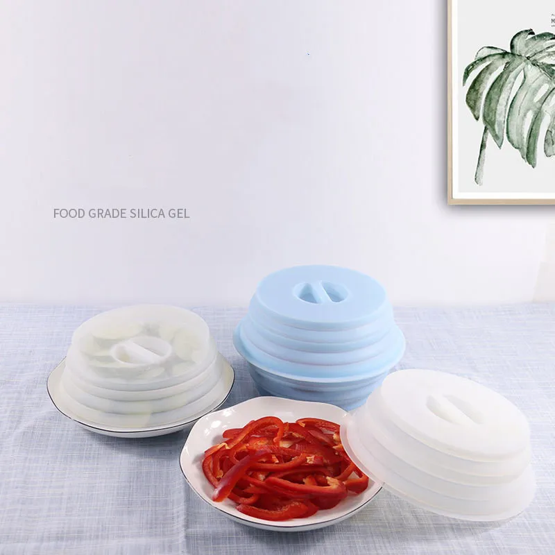 New Reusable Fruit & Vegetable Silicone Foldable Bowl Food Preservation Silicone Sealing Lid Prevent Odor