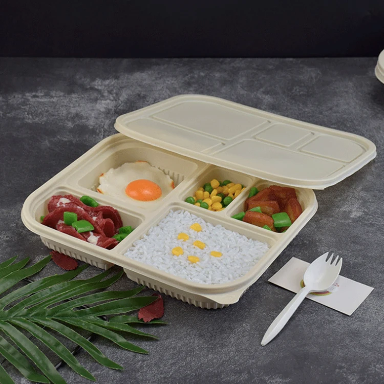 15% скидка, экологически чистый биоразлагаемый одноразовый Ланч-бокс из кукурузного крахмала Bento с 3 и 5 отделениями