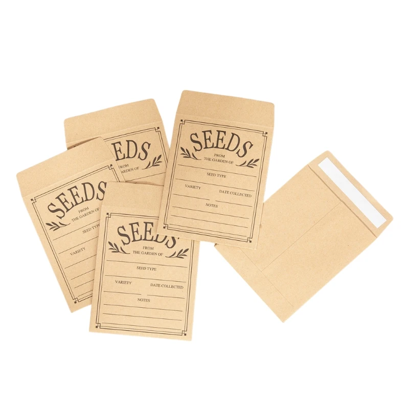 High Quality Custom 8x10 cm Self Sealing Small Mini Home and Garden Use Seeds Bag Packet Kraft Paper Seed Envelope