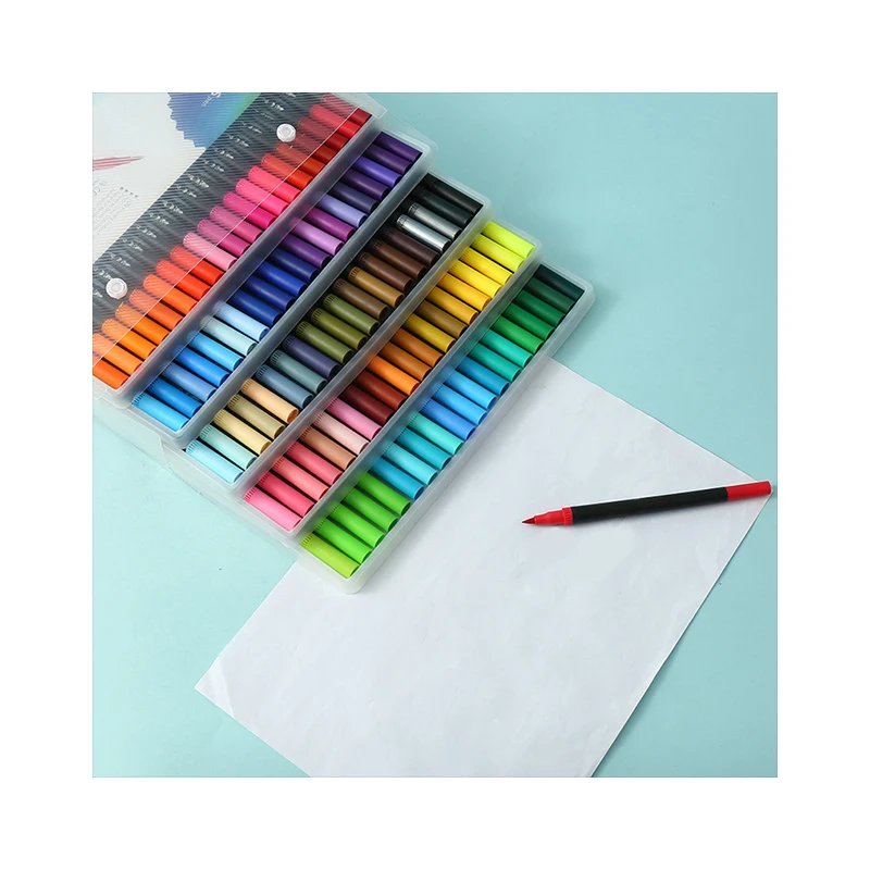 0.4mm fineliner tip & brush tip Dual Tip Brush Art Marker Pen Watercolor Brush Pens